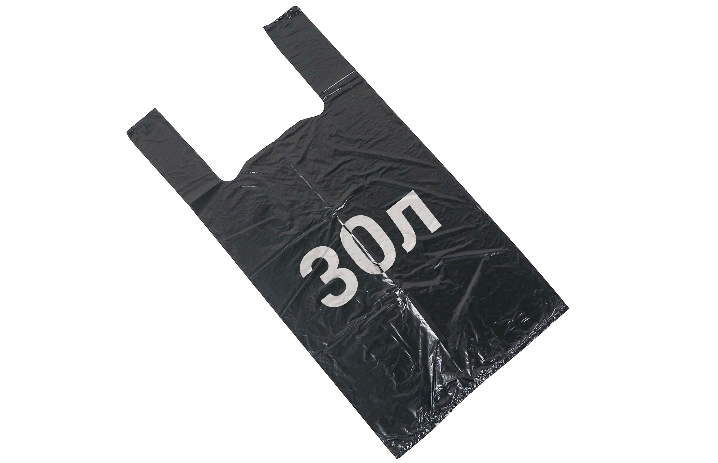 Мусорный мешок с ручками ПНД 30 л (100 шт.)
